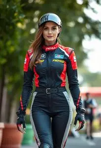 Snappy Racer Woman Costume face swap