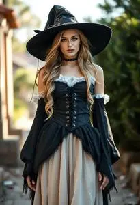 Sultry Witch Costume face swap