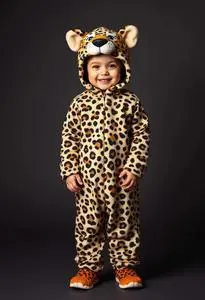 Cheerful Cheetah Costume Toddler face swap