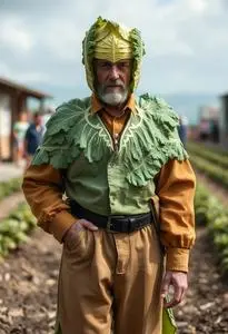 Cabbage Man Cosplay Fancy Dress face swap