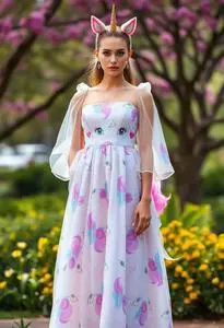 Unicorn Theme Dress Adults Face Swap
