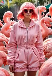 Blow Flamingo Costume face swap