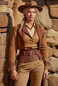 Calamity Jane Fancy Dress Costume face swap