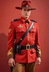 Plus Size RCMP Canadian Mountie Costume face swap
