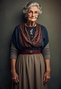 Woman Grandma Costume face swap
