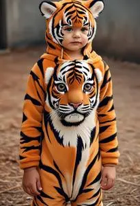 Infant Tiger Costume face swap
