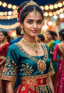 Party Wear Traditional Dress Ladies face swap