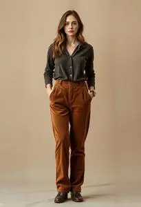 Style Corduroy Pants Pria face swap