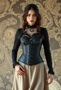 Alivila Fashion Woman Steel Boned Retro Goth Steampunk Corset face swap