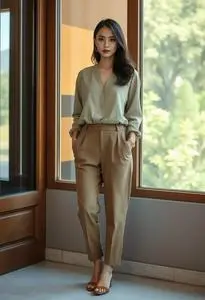 Window Pane Pants Outfit face swap