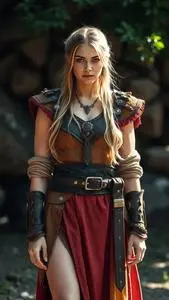 Celtic Warrior Woman Costume face swap