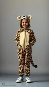 Cheerful Cheetah Costume Kid face swap