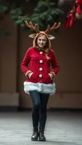 Clarice Reindeer Costume face swap