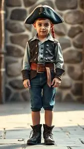 Capn Shorty Toddler Pirate Costume face swap