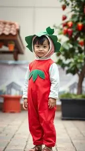 Child Strawberry Costume face swap
