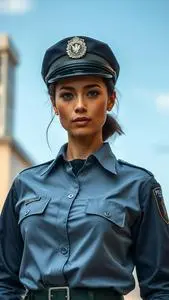 Cop Officer Anita Bribe Costume face swap