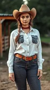 Cowgirl Outfit Adult Plus Size face swap