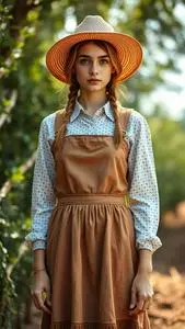 Farmer Fancy Dress Girl Face Swap