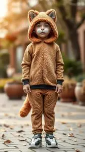 Feed Kitty Kid Costume face swap