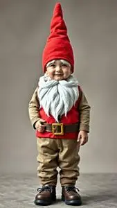 Gentle Hearted Garden Gnome Toddler Costume face swap