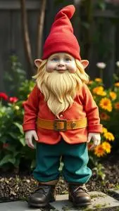 Gentle Hearted Infant Garden Gnome Costume face swap