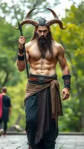 Male Satyr Cosplay Fancy Dress face swap