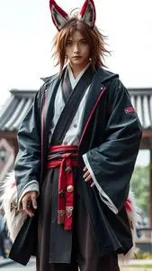 Kitsune Cosplay Male Fancy Dress face swap