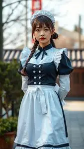 Misaki Maid Costume face swap