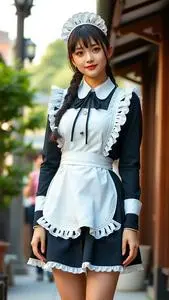 Misaki Maid Outfit Costume face swap