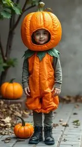 Pumpkin Feed Child Costume face swap