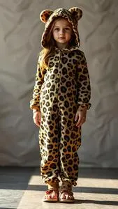 Posh Peanut Lana Leopard Infant Costume face swap