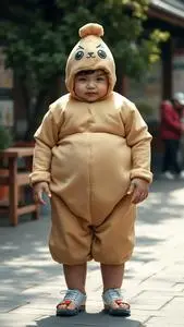 Toddler Sumo Wrestler Costume face swap