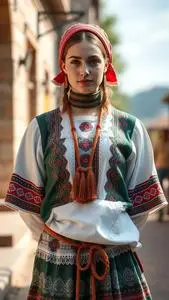 Traditional Bulgarian Outfit face swap