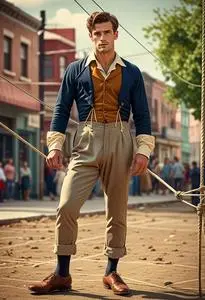 Vintage Tightrope Walker Costume face swap