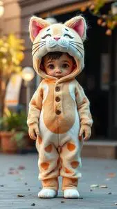 Feed Kitty Kid Costume face swap