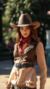 Showdown Sheriff Diva Woman Costume face swap