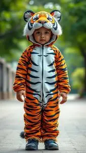 Terrific Tiger Kid Costume face swap