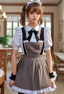 Anime French Maid Outfit Costume face swap
