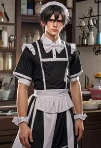 Anime Maid Outfit Male Costume face swap