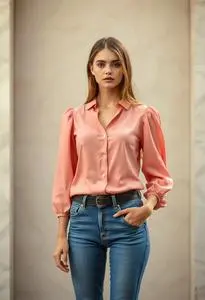 Pretty Blouse Wear Jeans face swap