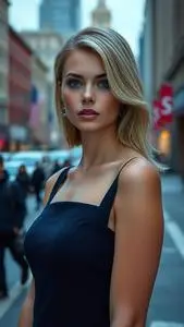 Woman Fashion Sapphire Square Neck Top Tape In Layers Blonde Hairstyle face swap