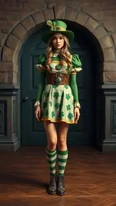 Patricks Day Woman Costume face swap