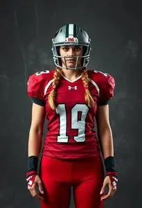 American Football Fancy Dress Female Face Swap