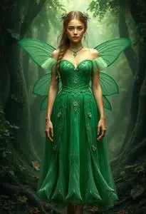 Adult Green Fairy Dress Face Swap