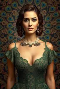 Hedy Lamarr Peacock Dress face swap