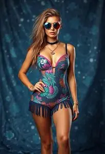 Ibiza Themed Party Outfit face swap