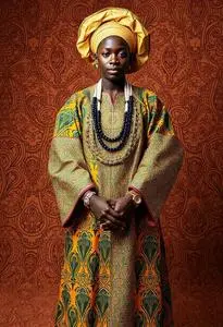 Kente Traditional Wedding Dress face swap