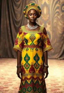 Kente Wedding Gown face swap
