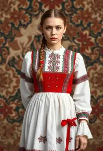Latvian Folk Dress face swap