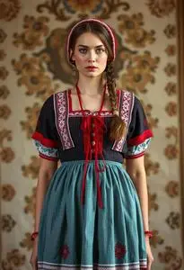 Lithuanian Folk Dress face swap
